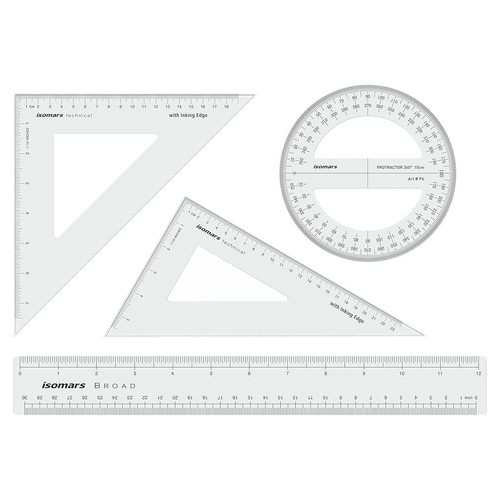 Drafting set squares kit - drafting, 10"