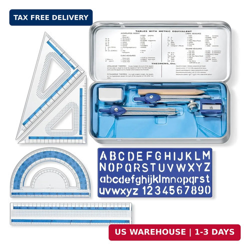 Piece math set with metal - 10-piece,