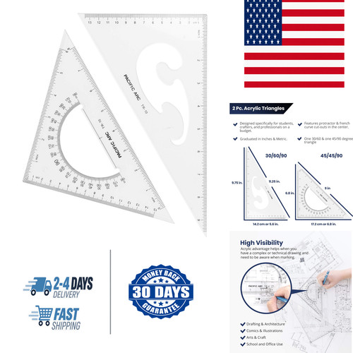 Drafting triangles set inch - drafting,