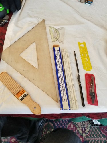 Assorted lot drafting tools - lot,
